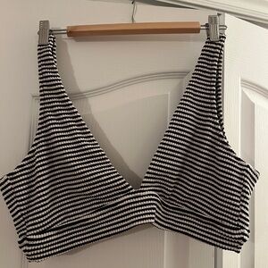 Aerie Black and White Triangle bikini top